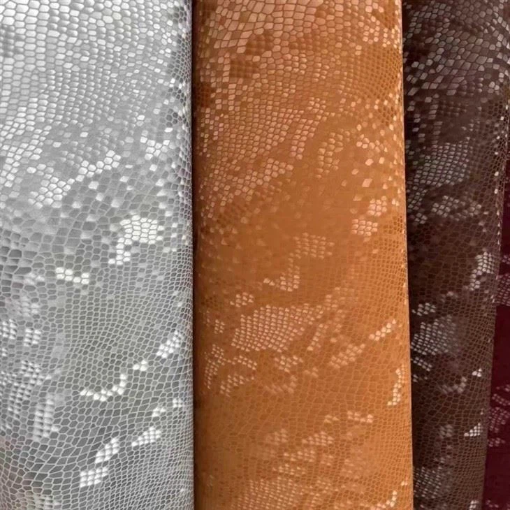 2025 Snake Animal Design PU Leather Fabric Pu Synthetic Leather For Fashion Shoes
