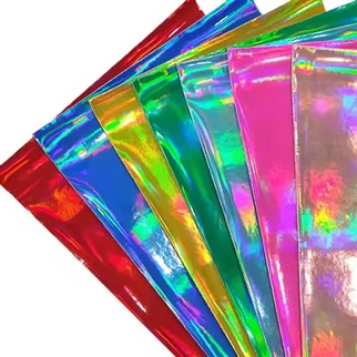 Tukkumyynti Vedenpitävä PU Holografinen Laser Iridescent Faux Nahka vaatteiden valmistukseen
